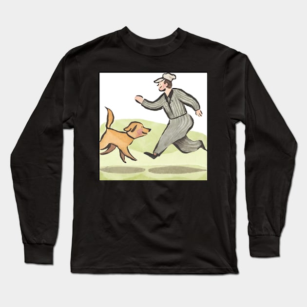 Man with cutie dog Long Sleeve T-Shirt by Canimsubensila 